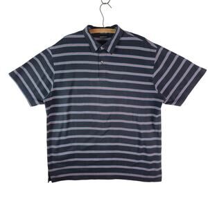 NAUTICA "Mercerized Pima" Short Sleeve Striped Casual Dress Shirt Mens Size XL